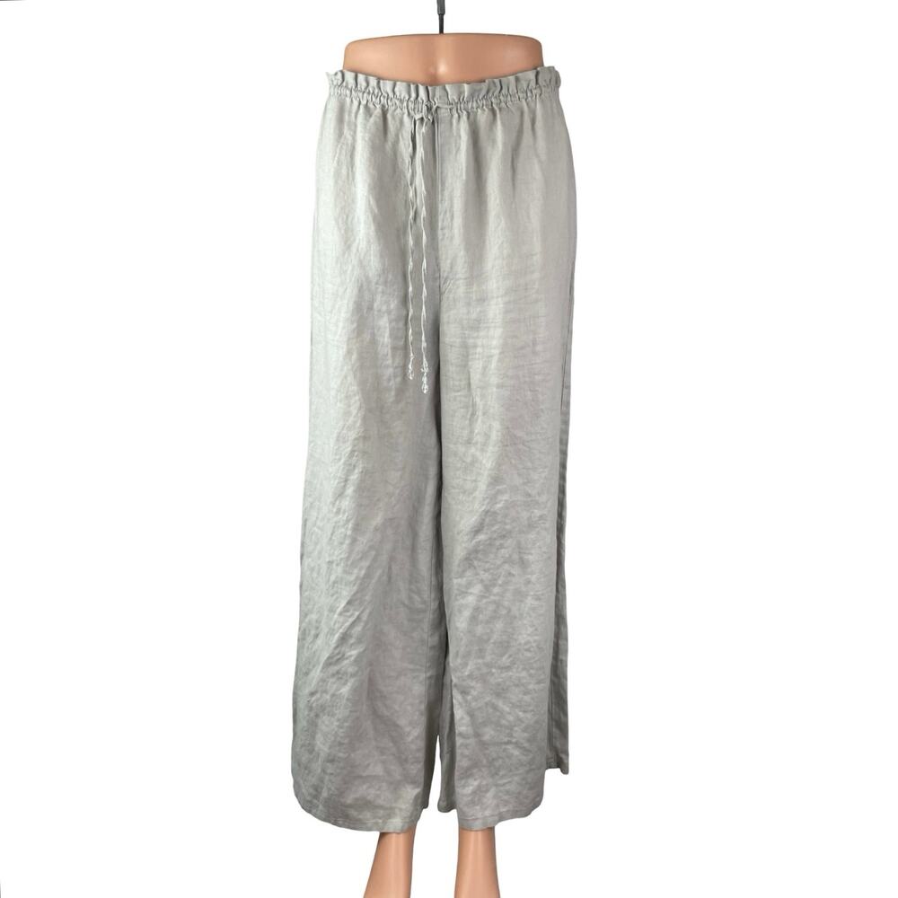 Zara Soft Touch Women's Gray High Rise Lounge Palazzo Wide Leg Trousers Pants XS